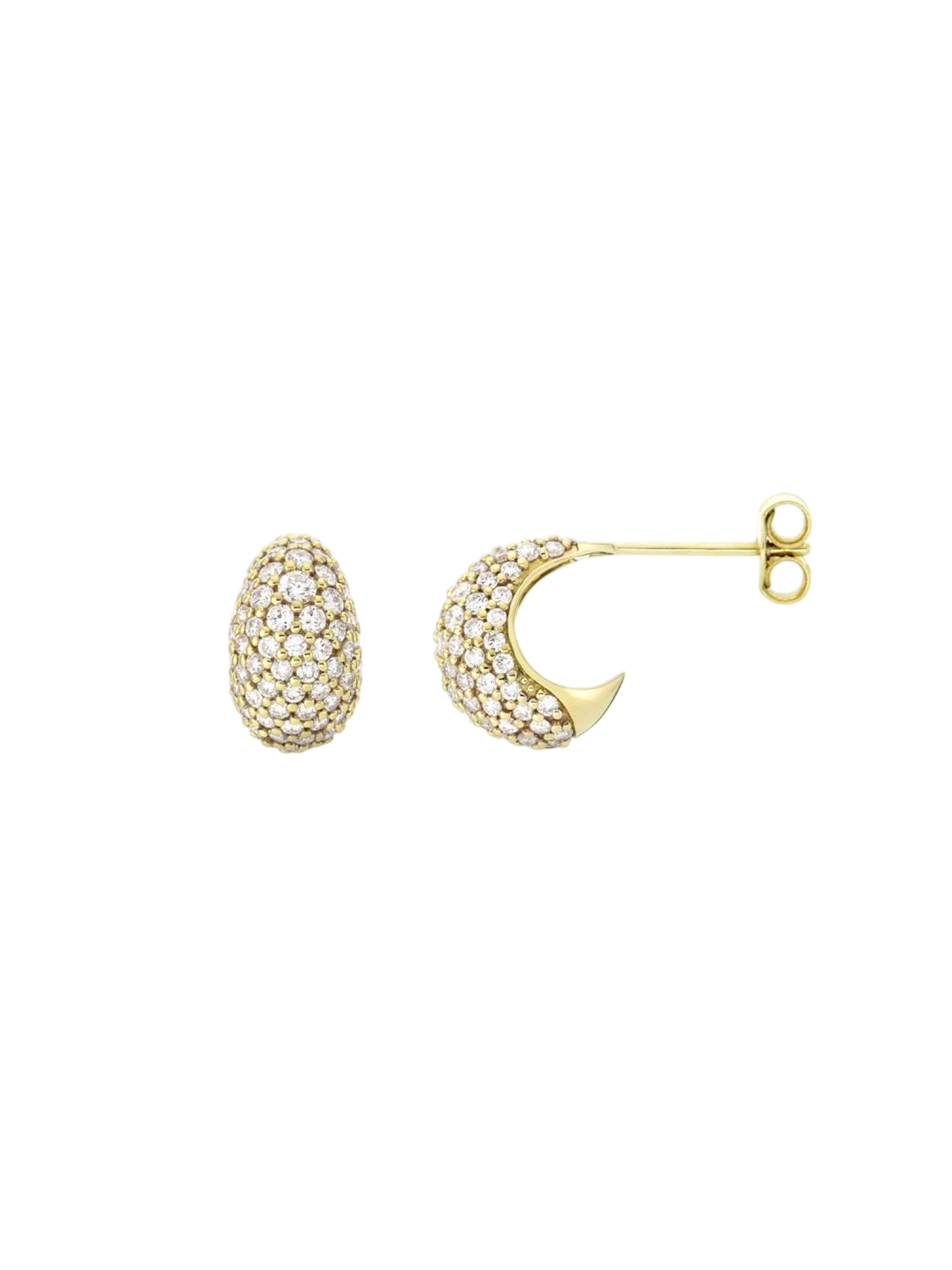 Signature mini scoop pave hoop earrings